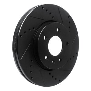 Chevrolet Equinox Brake Rotor (1) - Front Right - R1 Concepts - Drilled & Slotted - Black - `07-`15